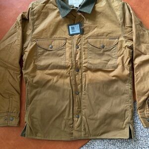 Filson Insulated Jac Shirt S Dark Tan Tin Cloth Waxed